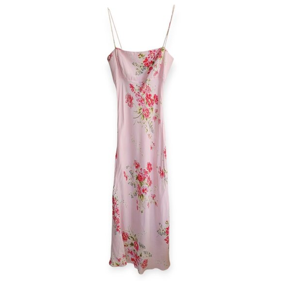 1990s Floral Pink Slip Dress by Le Chateau XS/S - Picture 2 of 9